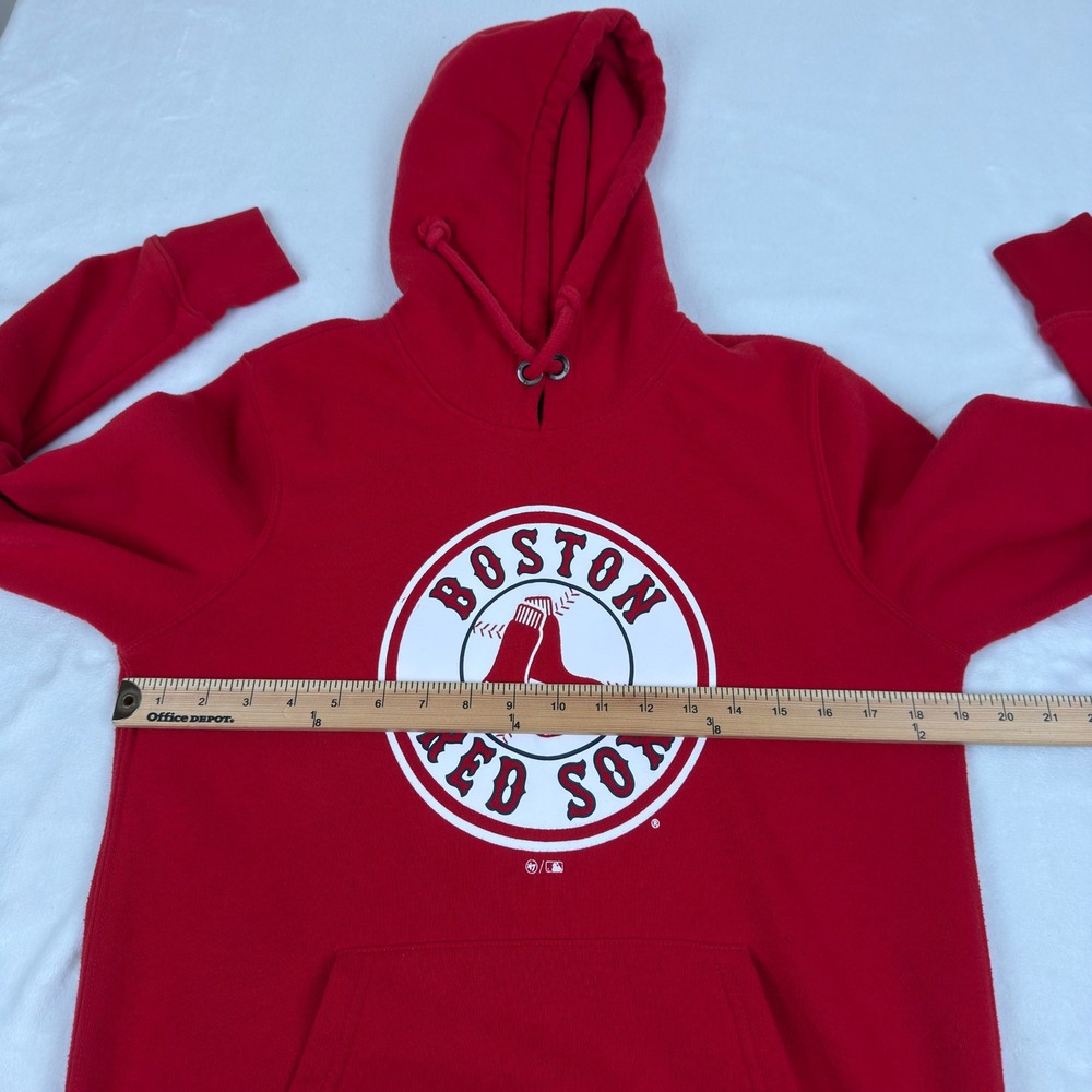 47' Brand Boston Red Sox Mens Medium Red Fleece Pullover Hoodie MLB Baseball - Picture 5 of 10